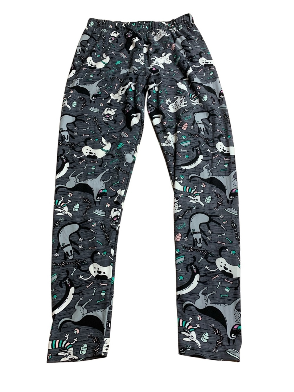 SweetLegs Plus Dog Print Leggings - Gray Athletic Soft Stretchy Pants